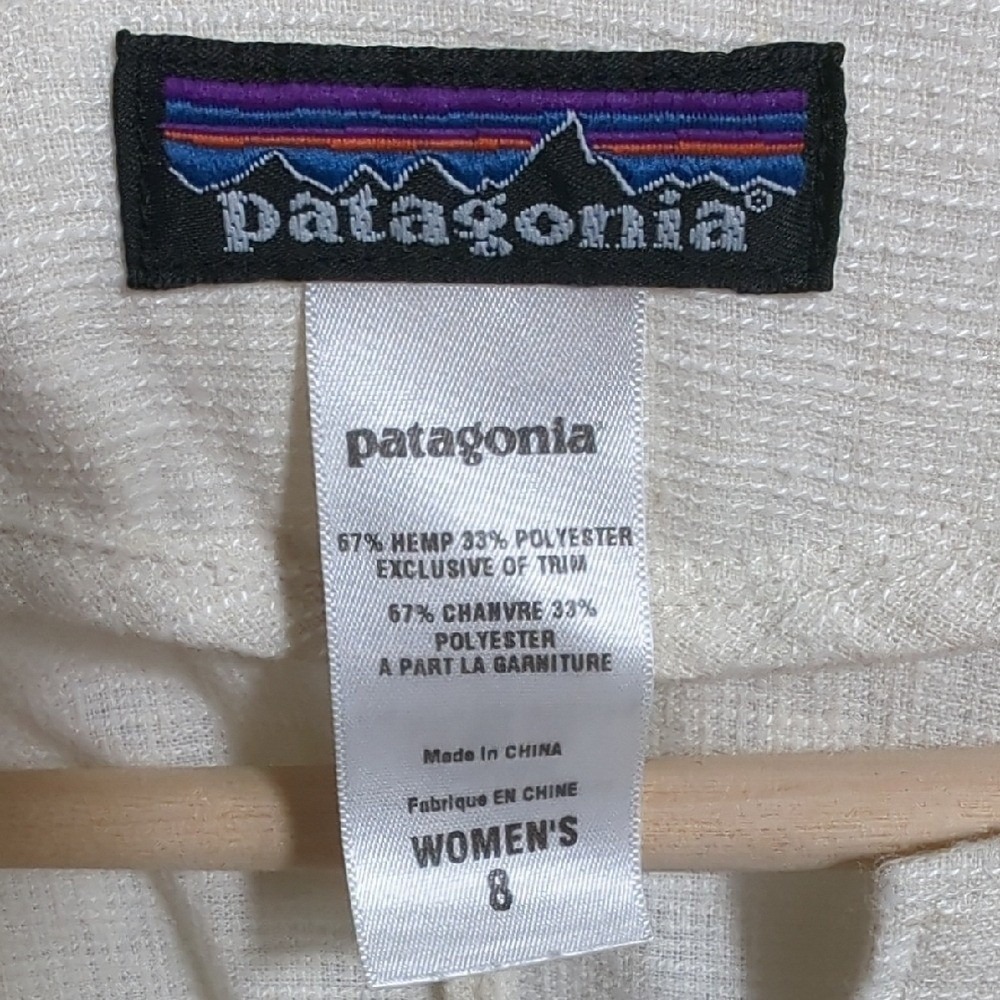 Patagonia Hempress Tunic Top Blouse Hemp Off‎ White Women's 8 Lightweight Sheer - Picture 8 of 15